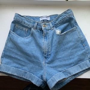 High waisted American Apparel denim shorts